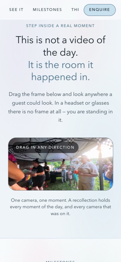 The 360° moment on a phone, dragged by touch.