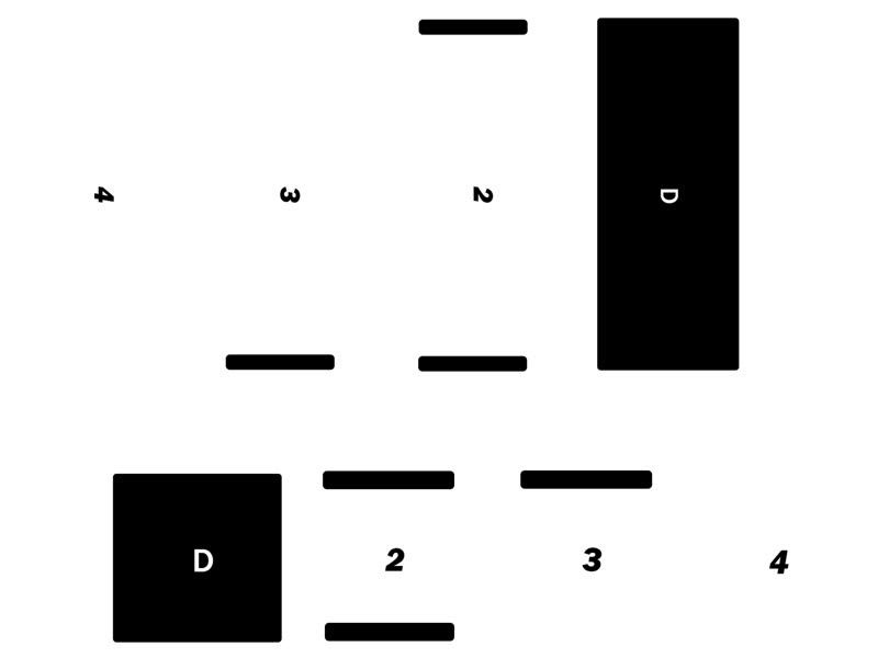 Numbered floor tiles and dark wall tiles — the pieces the map is built from during play.